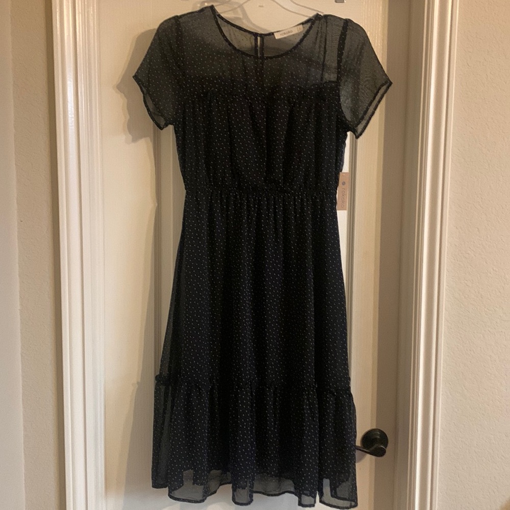 🆕 Retro Black Polka Dot dress size Large